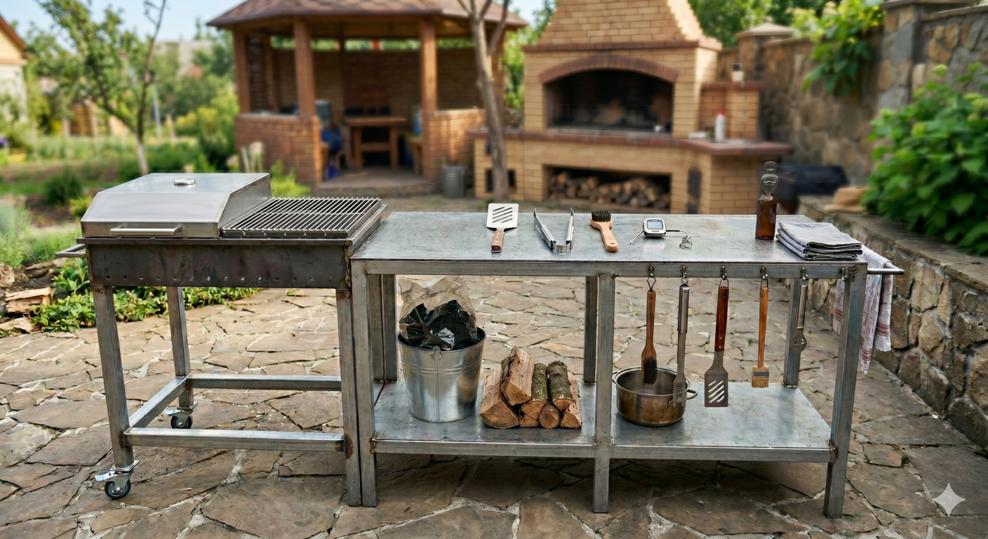 BBQ стіл з металу для подвірʼя