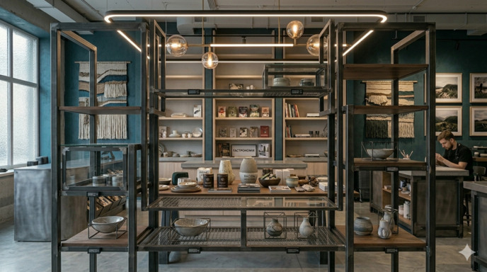Металевий стелаж для дому у стилі loft